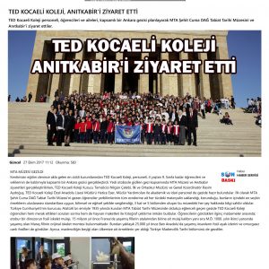 TED KOCAELİ KOLEJİ, ANITKABİR'İ ZİYARET ETTİ - Flaş Kocaeli Gazetesi
